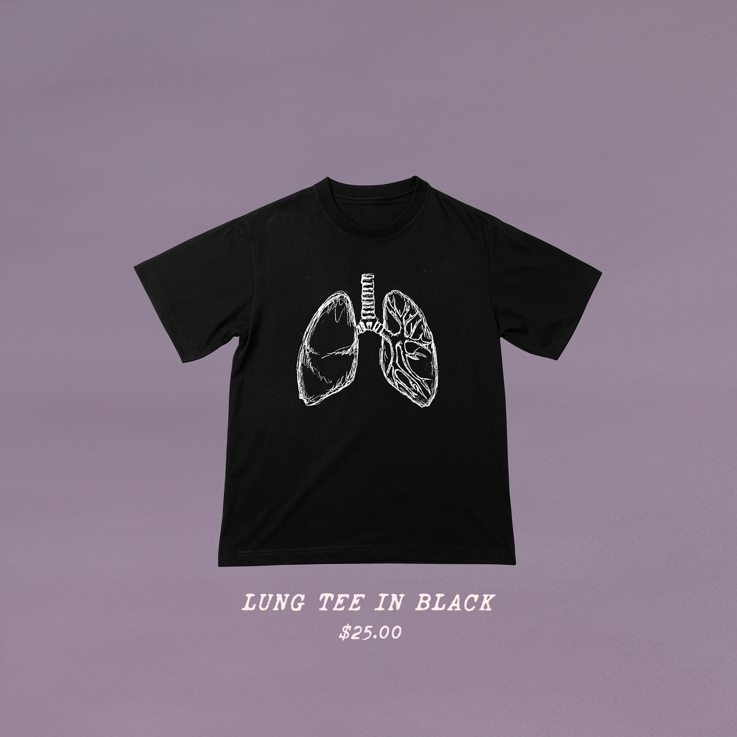 Lung Tee in Black